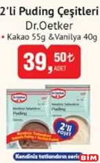 DR. OETKER 2'Lİ PUDİNG ÇEŞİTLERİ KAKAO 55 G fiyat ve kampanya bilgisi